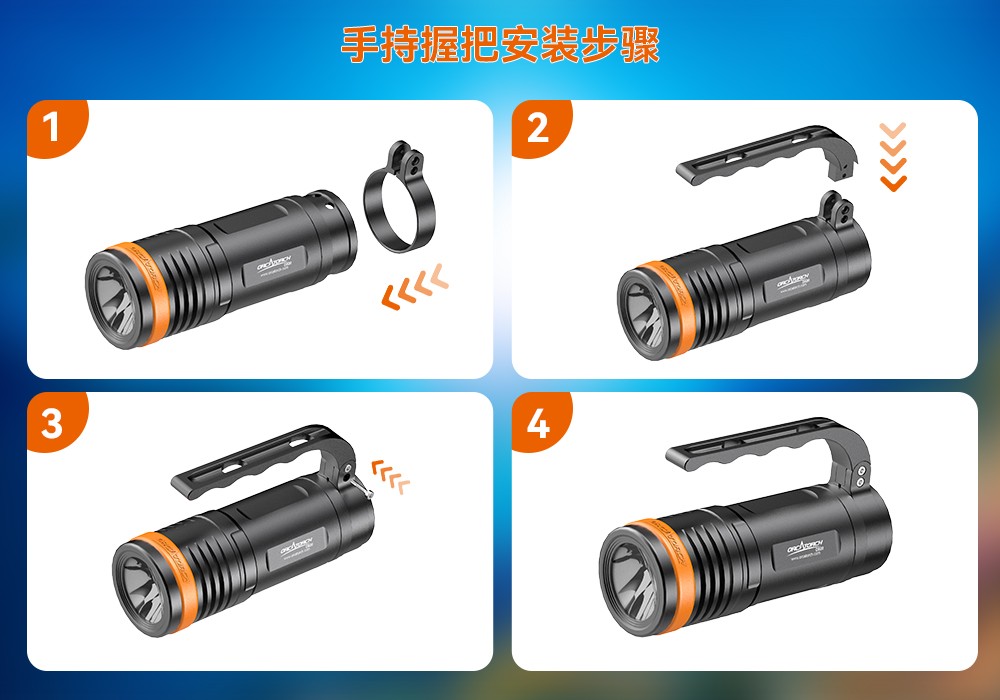 D920潛水(shuǐ)無線主(zhǔ)燈,水下技術主燈,潛水照明燈,水(shuǐ)域救(jiù)援照明,草莓视频官网OrcaTorch